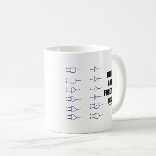 Digitale logische functies binnen (computer) koffiemok (Voorkant rechts)