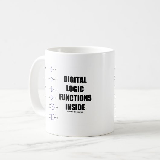 Digitale logische functies binnen (computer) koffiemok (Voorkant links)