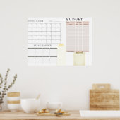 Digitale maandelijkse budgetplanner poster (Keuken)