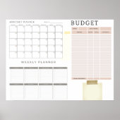 Digitale maandelijkse budgetplanner-Poster Poster (Voorkant)