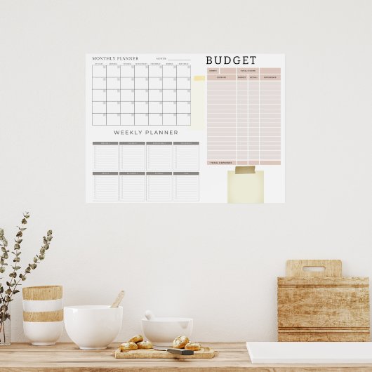 Digitale maandelijkse budgetplanner-Poster Poster (Keuken)