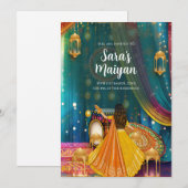 Digitale Maiyan uitnodigingen zoals Pithi uitnodig (Voorkant / Achterkant)