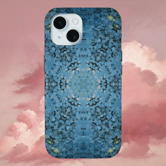 Digitale Mandala Blauw en Geel Case-Mate iPhone Case