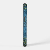 Digitale Mandala Blauw en Geel iPhone 15 Case (Rechterkant)