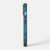 Digitale Mandala Blauw en Geel iPhone 15 Case (Linkerkant)