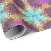 Digitale Mandala Blauw Geel en Paarse Cadeaupapier (Rol Hoek)