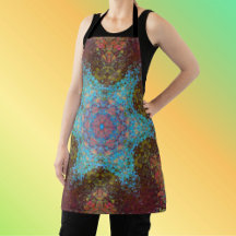 Digitale Mandala Blauw Rood en Groen