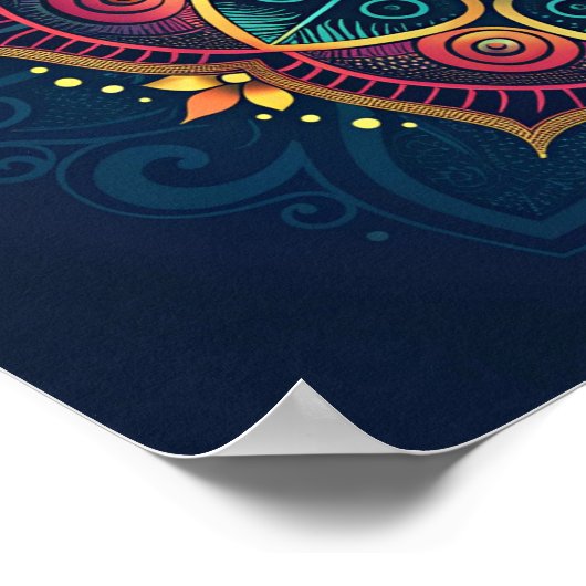 Digitale mandala: een caleidoscoop van kleur poster (Hoek)