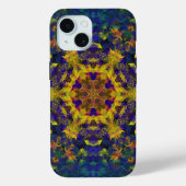 Digitale Mandala Geel Blauw en Groen Case-Mate iPhone Case (Achterkant)