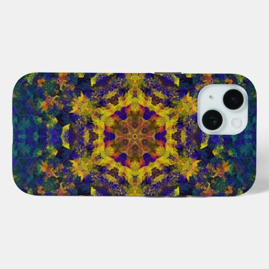 Digitale Mandala Geel Blauw en Groen Case-Mate iPhone Case (Achterkant (horizontaal))