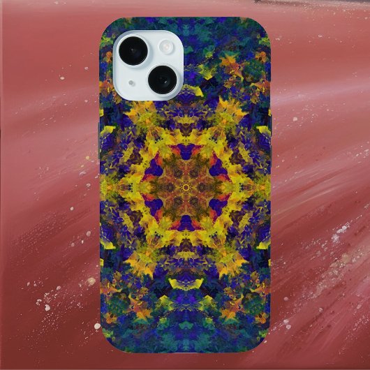 Digitale Mandala Geel Blauw en Groen Case-Mate iPhone Case
