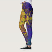 Digitale Mandala Geel Blauw en Paarse Leggings (Links)