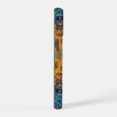 Digitale Mandala Geel Blauw en Rood iPhone 15 Case (Rechterkant)