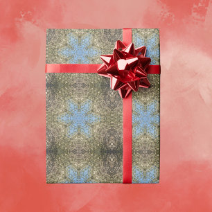 Digitale Mandala Geel en Blauw Cadeaupapier