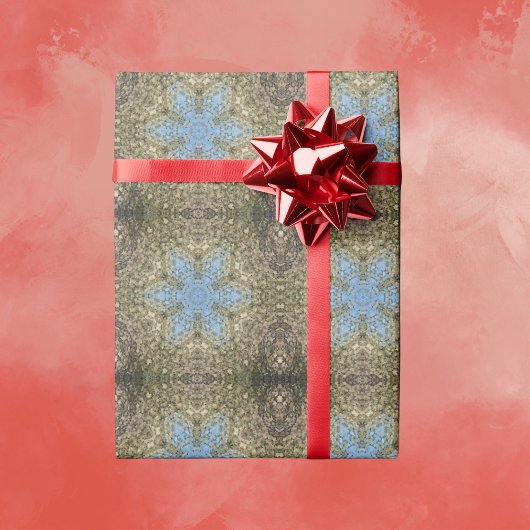Digitale Mandala Geel en Blauw Cadeaupapier