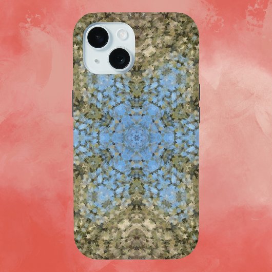 Digitale Mandala Geel en Blauw Case-Mate iPhone Case