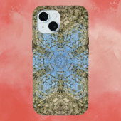 Digitale Mandala Geel en Blauw iPhone 15 Case
