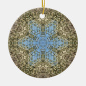 Digitale Mandala Geel en Blauw Keramisch Ornament (Voorkant)