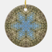 Digitale Mandala Geel en Blauw Keramisch Ornament (Achterkant)