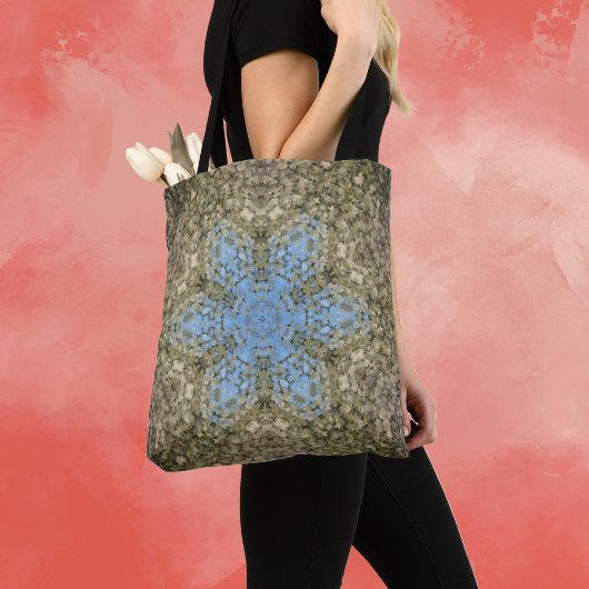Digitale Mandala Geel en Blauw Tote Bag