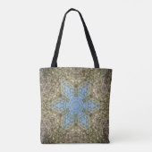 Digitale Mandala Geel en Blauw Tote Bag (Achterkant)