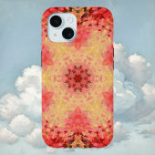 Digitale Mandala Geel, Roze en Rood iPhone 15 Case