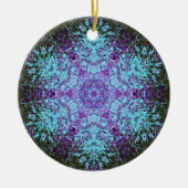 Digitale Mandala Groen Blauw en Paarse Keramisch Ornament (Voorkant)
