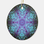 Digitale Mandala Groen Blauw en Paarse Keramisch Ornament (Links)