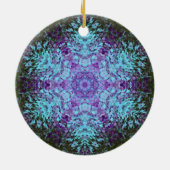 Digitale Mandala Groen Blauw en Paarse Keramisch Ornament (Achterkant)