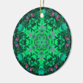 Digitale Mandala Groen en Paarse Keramisch Ornament (Links)