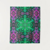 Digitale Mandala Groen en Paarse Wandkleed (Voorkant)