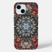 Digitale Mandala Rood en Wit Case-Mate iPhone Case (Achterkant)