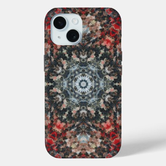Digitale Mandala Rood en Wit Case-Mate iPhone Case (Achterkant)
