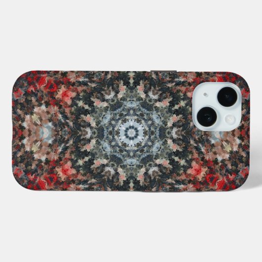 Digitale Mandala Rood en Wit Case-Mate iPhone Case (Achterkant (horizontaal))