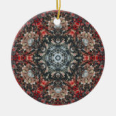 Digitale Mandala Rood en Wit Keramisch Ornament (Voorkant)