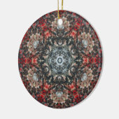 Digitale Mandala Rood en Wit Keramisch Ornament (Links)