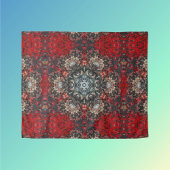 Digitale Mandala Rood en Wit Wandkleed