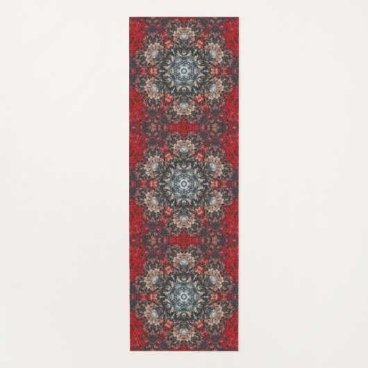 Digitale Mandala Rood en Wit Yogamat (Voorkant)