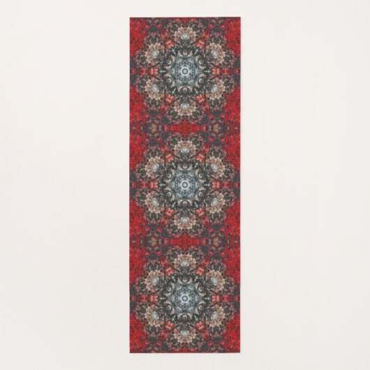 Digitale Mandala Rood en Wit Yogamat (Achterkant)