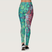 Digitale Mandala Rood Groen en Blauw Leggings (Achterkant)