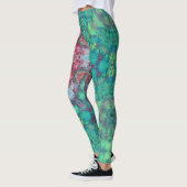 Digitale Mandala Rood Groen en Blauw Leggings (Links)
