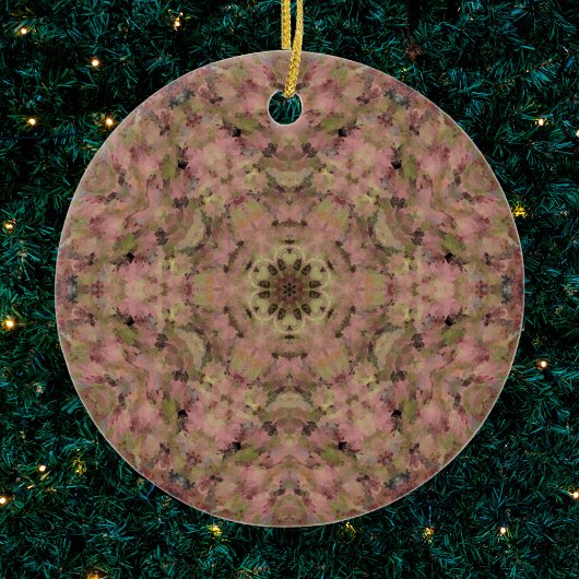 Digitale Mandala roze en geel Keramisch Ornament