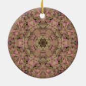 Digitale Mandala roze en geel Keramisch Ornament (Achterkant)