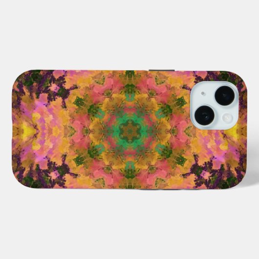 Digitale Mandala Roze Geel en Groen Case-Mate iPhone Case (Achterkant (horizontaal))
