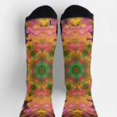 Digitale Mandala Roze Geel en Groen Sokken (Top)