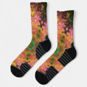 Digitale Mandala Roze Geel en Groen Sokken (Links)