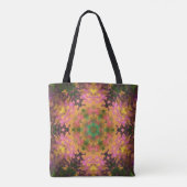 Digitale Mandala Roze Geel en Groen Tote Bag (Achterkant)