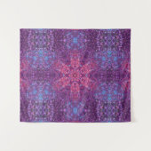 Digitale Mandala Roze Paarse en Blauw Wandkleed (Voorkant (horizontaal))