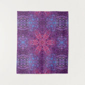 Digitale Mandala Roze Paarse en Blauw Wandkleed (Voorkant)