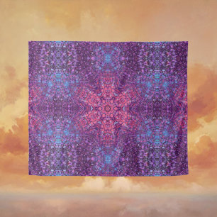 Digitale Mandala Roze Paarse en Blauw Wandkleed